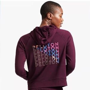 Peloton Dreamblend Relaxed Hoodie Sweatshirt Medium M EUC Red Maroon